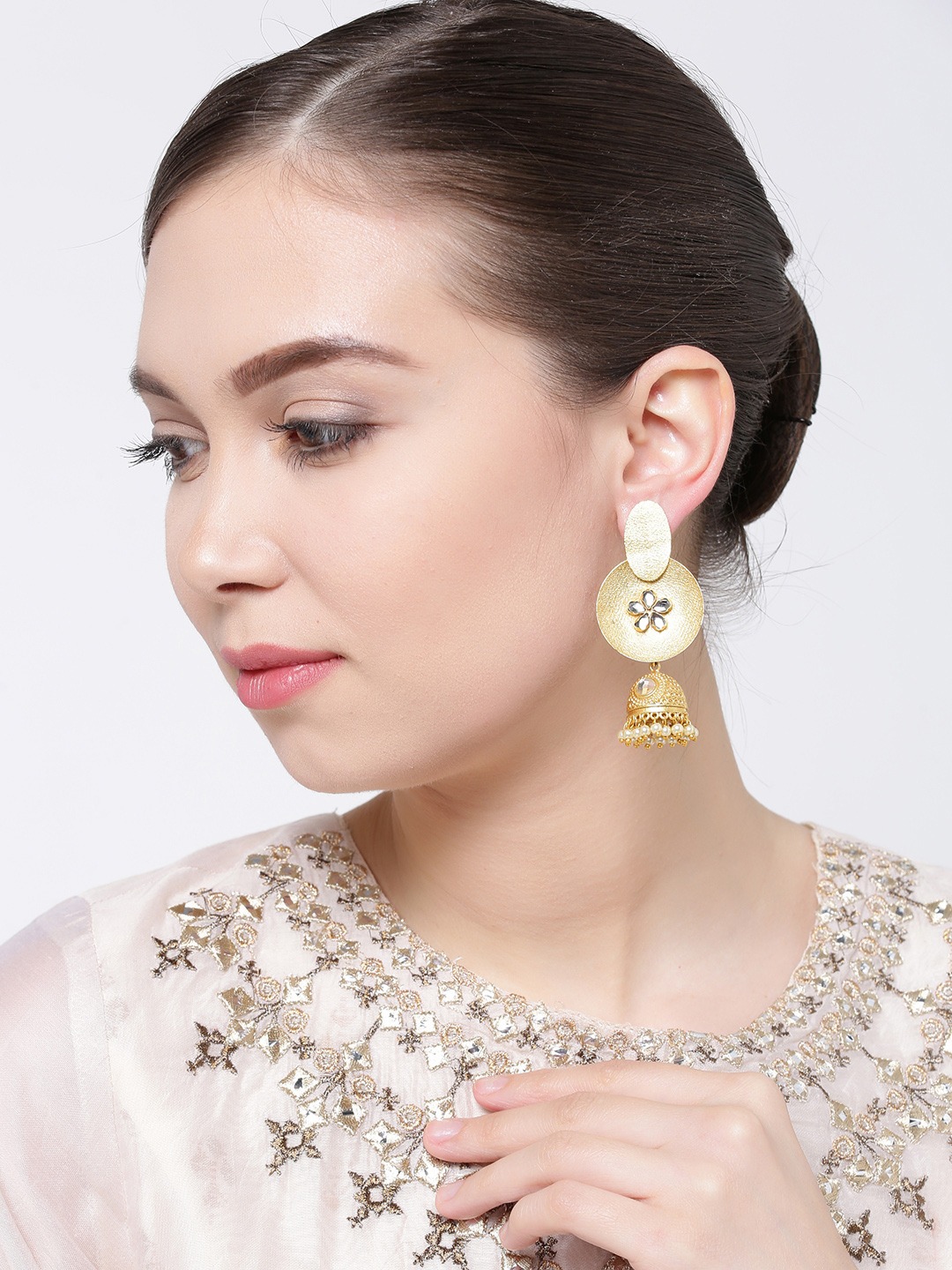 YouBella Gold-Plated Dome Shaped Jhumkas